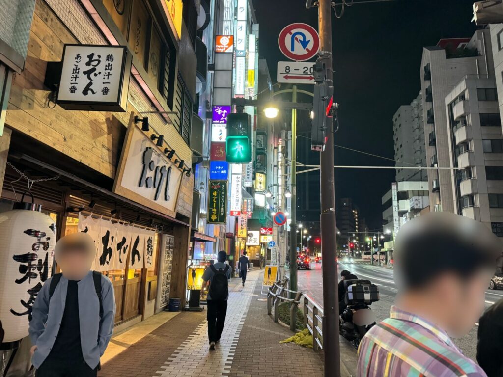 夜、ライブスポットを探して歩いていた場所（東京都品川区）