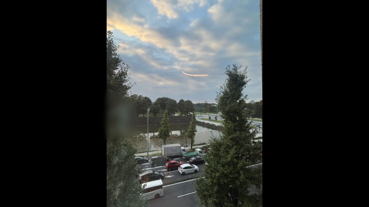 ほりピさんが東京會舘の控室から見た景色（すぐ近くに皇居がある）